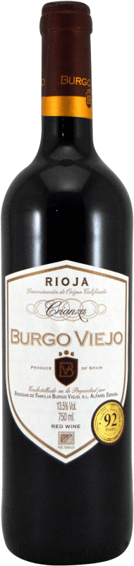 6,95 € 免费送货 | 红酒 Burgo Viejo 岁 D.O.Ca. Rioja 拉里奥哈 西班牙 Tempranillo, Graciano 瓶子 75 cl