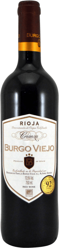 6,95 € Kostenloser Versand | Rotwein Burgo Viejo Alterung D.O.Ca. Rioja La Rioja Spanien Tempranillo, Graciano Flasche 75 cl