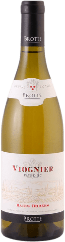10,95 € Бесплатная доставка | Белое вино Brotte Baies Dorees I.G.P. Vin de Pays d'Oc Франция Viognier бутылка 75 cl