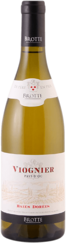 13,95 € Бесплатная доставка | Белое вино Brotte Baies Dorees I.G.P. Vin de Pays d'Oc Франция Viognier — Вионье 75 cl