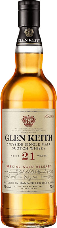 235,95 € Envío gratis | Whisky Single Malt Glen Keith Secret Speyside Reino Unido 21 Años Botella 70 cl
