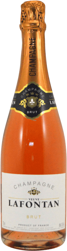 21,95 € Envio grátis | Espumante rosé Les Vignobles Champenois Lafontan Rose Brut A.O.C. Champagne Champagne França Garrafa 75 cl