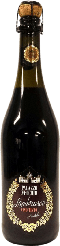 6,95 € Free Shipping | Red sparkling Palazzo Vecchio I.G.T. Emilia Romagna Emilia-Romagna Italy Lambrusco Bottle 75 cl