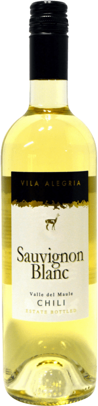 6,95 € 免费送货 | 白酒 Tinajas del Maule Vila Alegría I.G. Valle del Maule 莫勒谷 智利 Sauvignon White 瓶子 75 cl