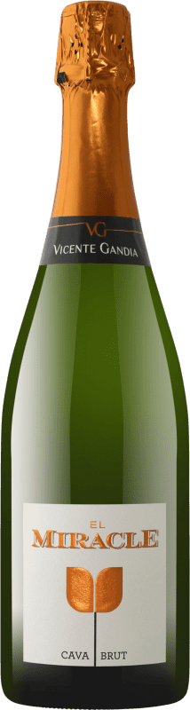 10,95 € Envio grátis | Espumante branco Vicente Gandía El Miracle Brut D.O. Cava Espanha Macabeo, Chardonnay Garrafa 75 cl