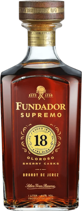 165,95 € Spedizione Gratuita | Brandy Pedro Domecq Fundador Supremo D.O. Jerez-Xérès-Sherry Spagna 18 Anni Bottiglia 1 L