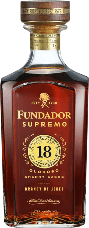 165,95 € Kostenloser Versand | Brandy Pedro Domecq Fundador Supremo D.O. Jerez-Xérès-Sherry Spanien 18 Jahre Flasche 1 L