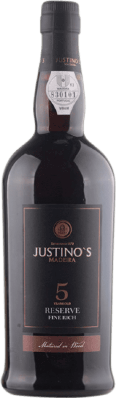 27,95 € Kostenloser Versand | Verstärkter Wein Justino's Madeira Fine Rich I.G. Madeira Portugal Negramoll 5 Jahre Flasche 75 cl