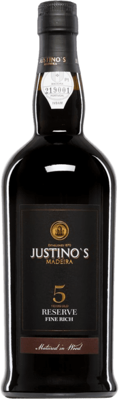 28,95 € Envío gratis | Vino generoso Justino's Madeira Fine Rich I.G. Madeira Portugal Negramoll 5 Años Botella 75 cl