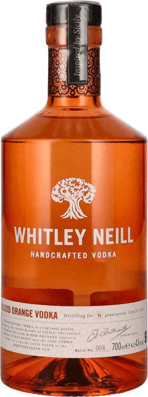 25,95 € Envio grátis | Vodca Whitley Neill Blood Orange Reino Unido Garrafa 70 cl