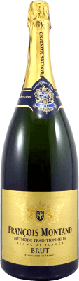 29,95 € Envio grátis | Espumante branco François Montand Blanc de Blancs Brut A.O.C. Champagne França Chardonnay Garrafa Magnum 1,5 L