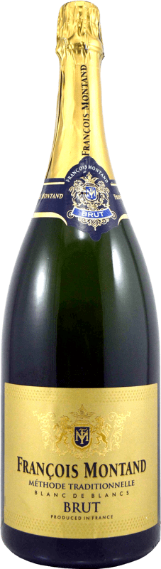 16,95 € Envio grátis | Espumante branco François Montand Blanc de Blancs Brut A.O.C. Champagne França Chardonnay Garrafa Magnum 1,5 L