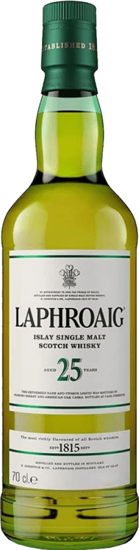 719,95 € Envío gratis | Whisky Single Malt Laphroaig Islay Reino Unido 25 Años Botella 70 cl