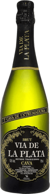 9,95 € Envio grátis | Espumante Branco Vía de la Plata Brut — Bruto D.O. Cava Extremadura Espanha Macabeo, Parellada 75 cl