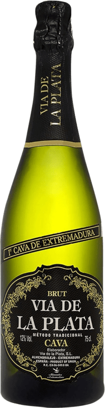 9,95 € Kostenloser Versand | Weißer Sekt Vía de la Plata Brut D.O. Cava Extremadura Spanien Macabeo, Parellada Flasche 75 cl