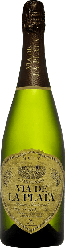 15,95 € Spedizione Gratuita | Spumante bianco Vía de la Plata Brut D.O. Cava Estremadura Spagna Chardonnay Bottiglia 75 cl