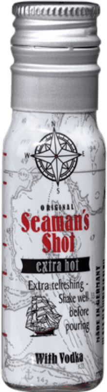 0,95 € 送料無料 | 24個入りボックス ウォッカ Waldemar Behn Seaman's Shot Extra Hot ミニチュアボトル 4 cl