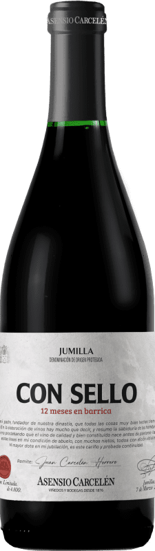 10,95 € 免费送货 | 红酒 Asensio Carcelén Con Sello Vendimiado a Mano D.O. Jumilla 穆尔西亚地区 西班牙 Syrah, Monastrell 瓶子 75 cl