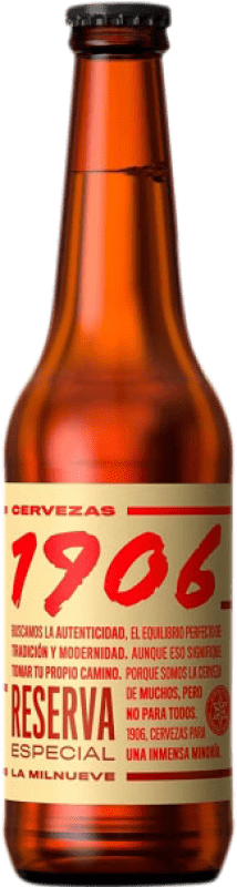 15,95 € Envio grátis | Caixa de 6 unidades Cerveja Estrella Galicia 1906 Especial Reserva Espanha Garrafa Terço 33 cl