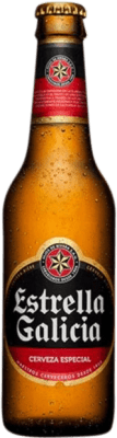 14,95 € Envio grátis | Caixa de 6 unidades Cerveja Estrella Galicia Especial Espanha Garrafinha Terço 33 cl