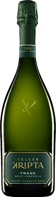 16,95 € Бесплатная доставка | Белое игристое Agustí Torelló Celler Kripta Franc брют Резерв D.O. Cava Каталония Испания Macabeo, Xarel·lo, Parellada бутылка 75 cl