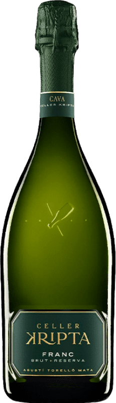 16,95 € Бесплатная доставка | Белое игристое вино Agustí Torelló Celler Kripta Franc Brut — брют Резерва D.O. Cava Каталония Испания Macabeo — Макабео, Xarel·lo — Шарелло, Parellada — Парельяда 75 cl