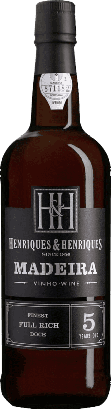 29,95 € 免费送货 | 强化酒 H&H Henriques & Henriques Full Rich Doce I.G. Madeira 葡萄牙 Malvasía 5 岁 瓶子 75 cl