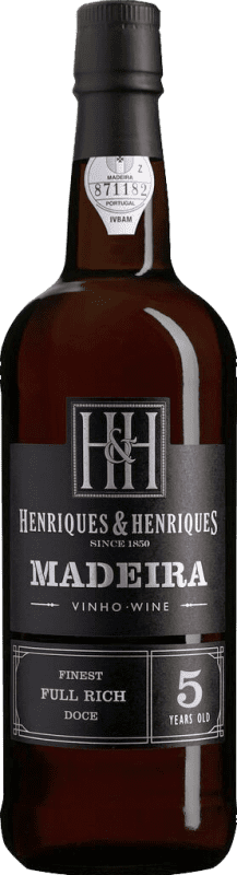27,95 € Spedizione Gratuita | Vino Liquoroso H&H Henriques & Henriques Full Rich Sweet — Dolce I.G. Madeira Portogallo Malvasia 5 Anni Bottiglia 75 cl