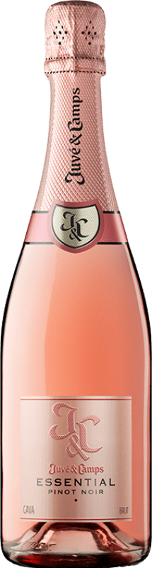 21,95 € Envio grátis | Espumante rosé Juvé y Camps Essential Brut D.O. Cava Catalunha Espanha Pinot Preto Garrafa 75 cl