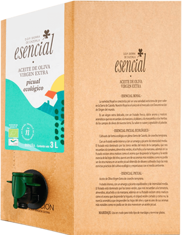 66,95 € Envoi gratuit | Huile d'Olive Encarnación Esencial Verde HOVE Vierge Extra D.O. Sierra de Cazorla Andalousie Espagne Picual Eco — Biologique Bag in Box 3 L