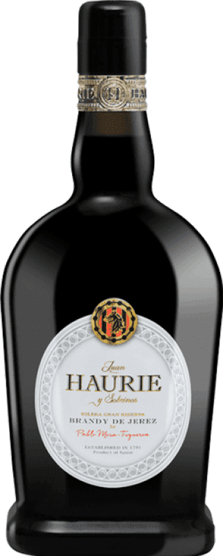 67,95 € Бесплатная доставка | Бренди Juan Haurie y Sobrinos. Haurie Гран Резерва D.O. Jerez-Xérès-Sherry Андалусия Объединенное Королевство Бутылка 70 cl