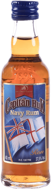 3,95 € Бесплатная доставка | Ром Antonio Nadal Capitan Huk. Etiqueta Azul Испания миниатюрная бутылка 4 cl