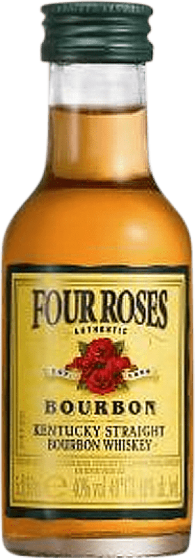 37,95 € Envoi gratuit | Boîte de 12 unités Whisky Bourbon Four Roses États Unis Mini-Bouteille 5 cl