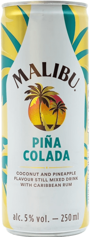 39,95 € 免费送货 | 盒装12个 调和剂 Mixer Malibu 巴巴多斯 罐 25 cl Piña Colada — 椰林飘香