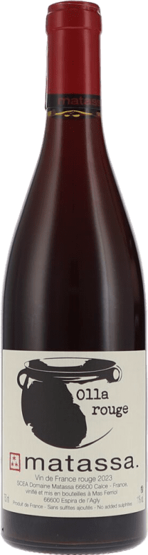 33,95 € Free Shipping | Red wine Domaine Matassa Olla Rouge Languedoc-Roussillon France Grenache Tintorera, Grenache Grey, Macabeo Organic Bottle 75 cl