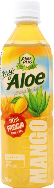 3,95 € Бесплатная доставка | Безалкогольные напитки Pure Plus Республика Корея Средняя бутылка 50 cl Aloe Vera — Алоэ Вера, Mango — Манго
