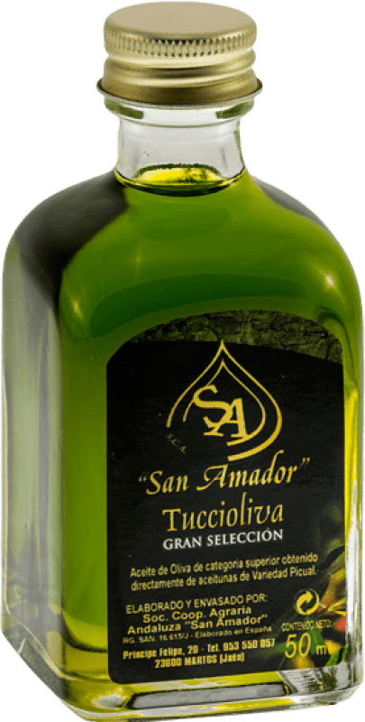 97,95 € 送料無料 | 50個入りボックス オリーブオイル Tuccioliva セレクション, Frasca — フラスカ, EVOO エキストラバージン Jaén スペイン Picual — ピクアル ミニチュアボトル 5 cl ガラス