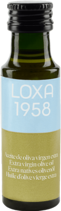 36,95 € Free Shipping | 84 units box Olive Oil Loxa 1958 EVOO Extra Virgin Spain Small Bottle 25 cl PET
