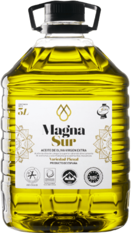 21,95 € Envío gratis | Aceite de Oliva Magnasur AOVE Virgen Extra D.O. Sierra Mágina Jaén España Picual Garrafa 3 L PET