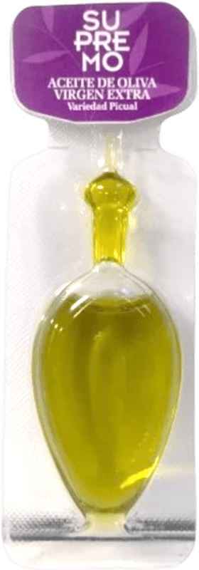 12,95 € 送料無料 | 25個入りボックス オリーブオイル Supremo EVOO エキストラバージン Jaén スペイン Picual — ピクアル 個包装 1 cl PET — ペット