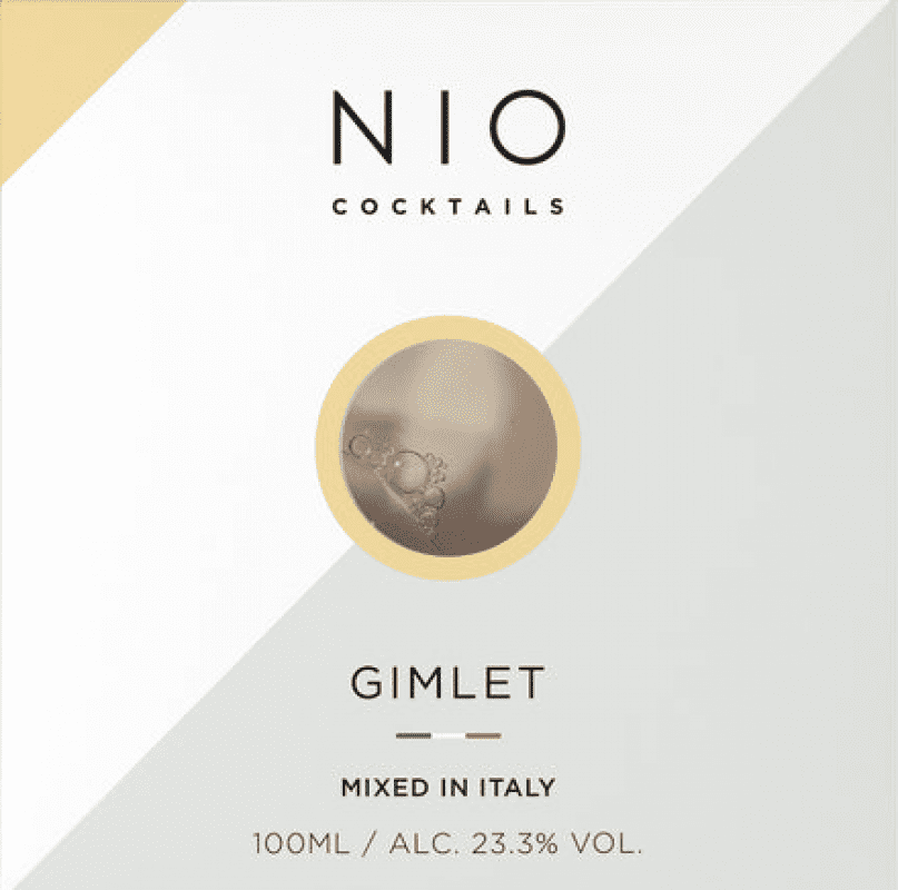 132,95 € Envio grátis | Caixa de 12 unidades Cocktail Sour Nio Cocktails Tanqueray Gimlet Dry — Seco Itália Garrafinha Miniatura 10 cl Gin, Lime — Lima