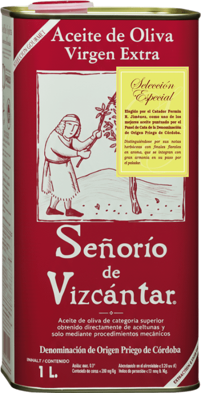 18,95 € 免费送货 | 橄榄油 Vizcántar Señorío 甄选, 特别, EVOO 特级初榨 D.O.P. Priego de Córdoba Córdoba 西班牙 中号罐 1 L
