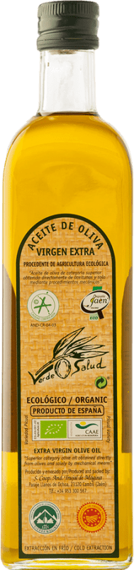 12,95 € Kostenloser Versand | Olivenöl Trujal de Mágina Verde Salud E-NOL Extra Nativ D.O. Sierra Mágina Jaén Spanien Picual Eco — Biologisch 75 cl Glas