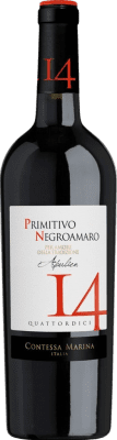 13,95 € Kostenloser Versand | Rotwein Contessa Marina 14 Primitivo Negroamaro D.O.C. Primitivo di Manduria Apulien Italien Primitivo, Negroamaro 75 cl