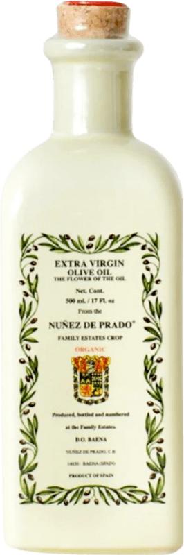 21,95 € Free Shipping | Olive Oil Núñez de Prado Flor Ceramic Porcelain, EVOO Extra Virgin D.O. Baena Córdoba Spain Eco — Organic Medium Bottle 50 cl