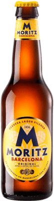 16,95 € 送料無料 | 12個入りボックス ビール Moritz Lager, オリジナル, Pilsner — ピルスナー カタロニア スペイン 1/3ボトル 33 cl