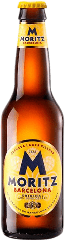 16,95 € Free Shipping | 12 units box Beer Moritz Lager, Original, Pilsner Catalonia Spain Third-Liter Bottle 33 cl