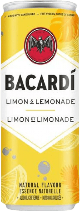 47,95 € 送料無料 | 12個入りボックス ミキサー Bacardí プエルトリコ 缶 25 cl Limón — レモン, Lemonade — レモネード, Rum — ラム