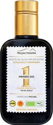 22,95 € Free Shipping | Olive Oil Trujal de Mágina Verde Salud Primer Día de Cosecha — First Harvest Day, EVOO Extra Virgin D.O. Sierra Mágina Jaén Spain Picual Eco — Organic Small Bottle 25 cl